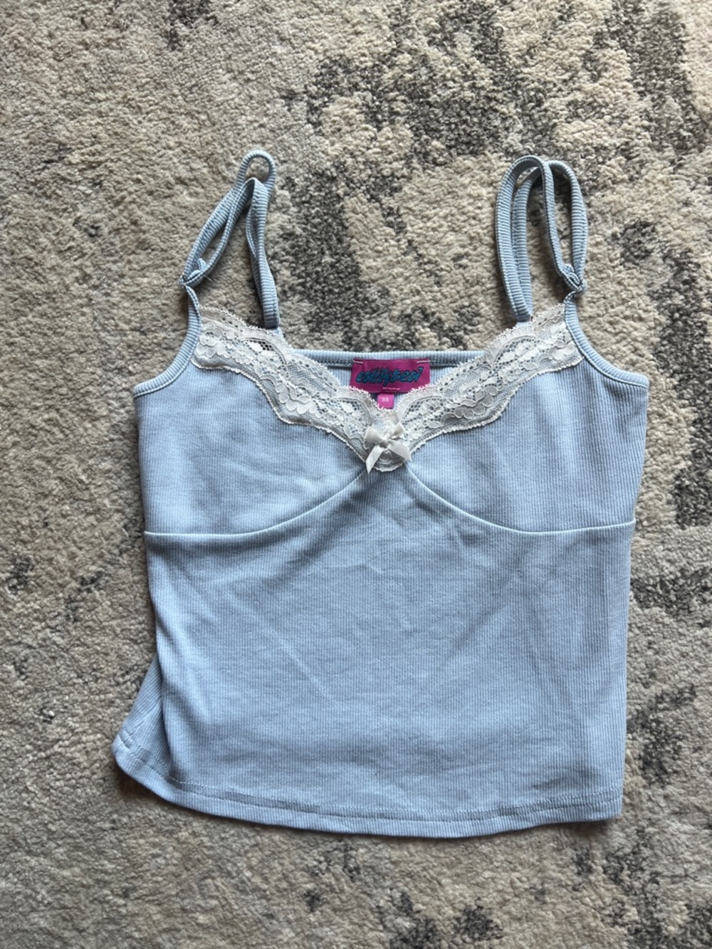 Edikted Light Blue Lace-Trim Camisole